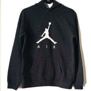 Nike Air Jumpman Logo Hoodie Pullover Sweatshirt Youth XL Black White